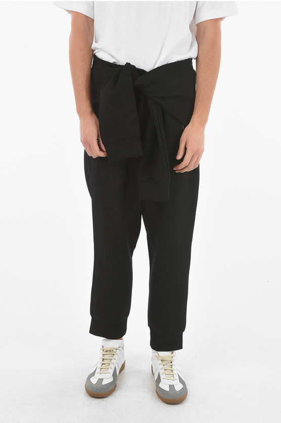 Shop Neil Barrett Loose Fit Hybrid Joggers With Sleeves To Tie At The Waist