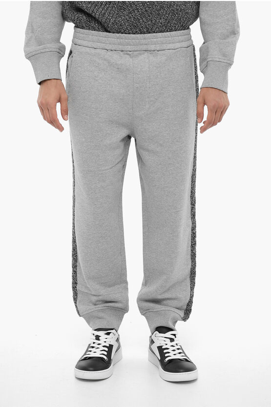 Shop Neil Barrett Loose Fit Joggers With Wool Side Bands