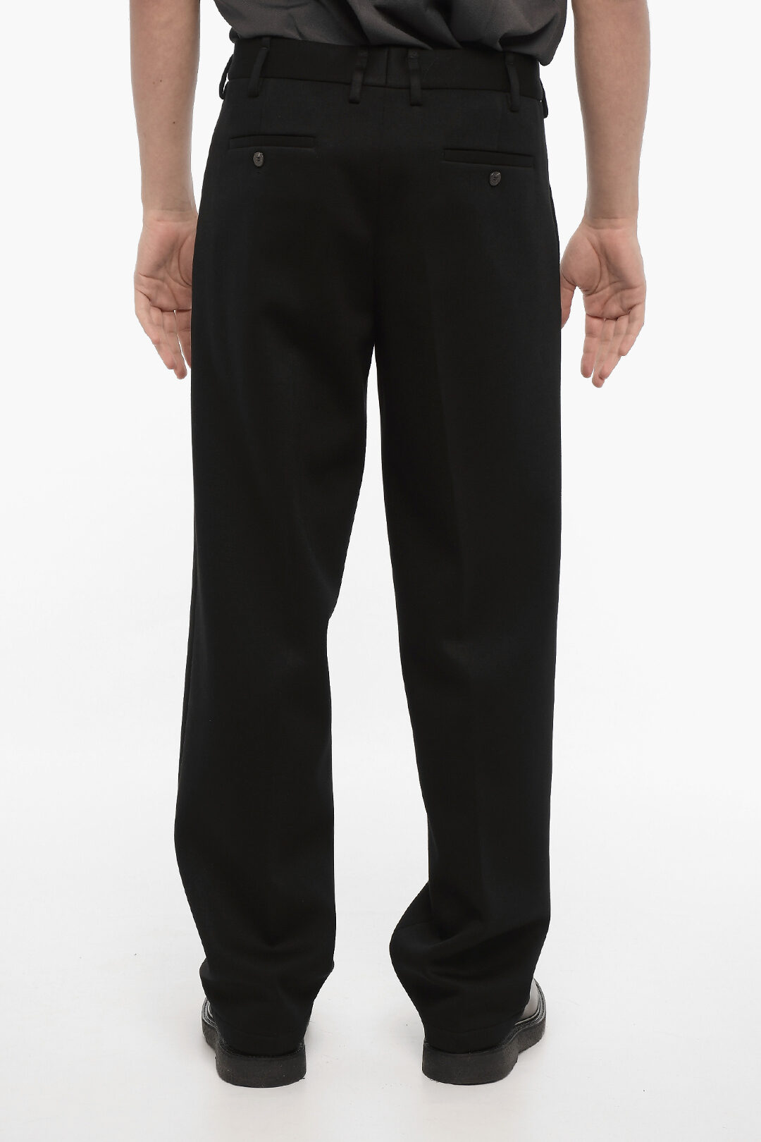 Neil Barrett Loose Fit Neoprene Pants with Belt Loops men