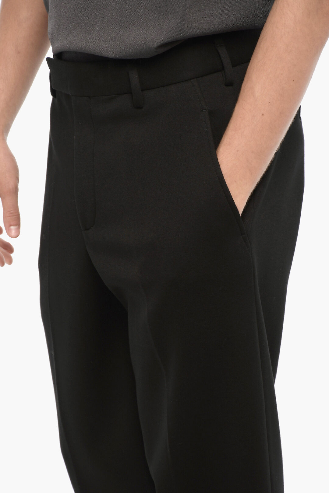 Neil Barrett Loose Fit Neoprene Pants with Belt Loops men