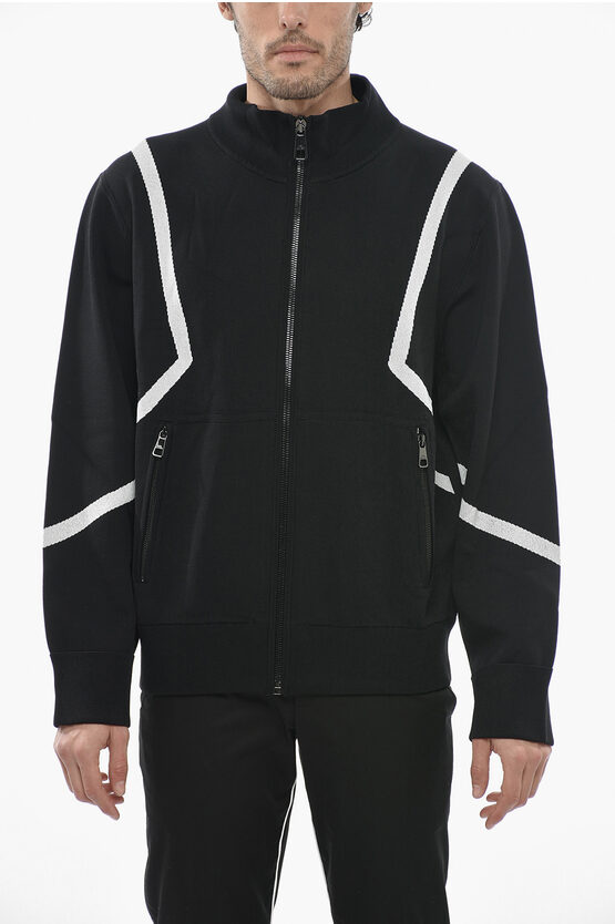 Neil Barrett Loose Fit Sweater With Zipped Closure In Black