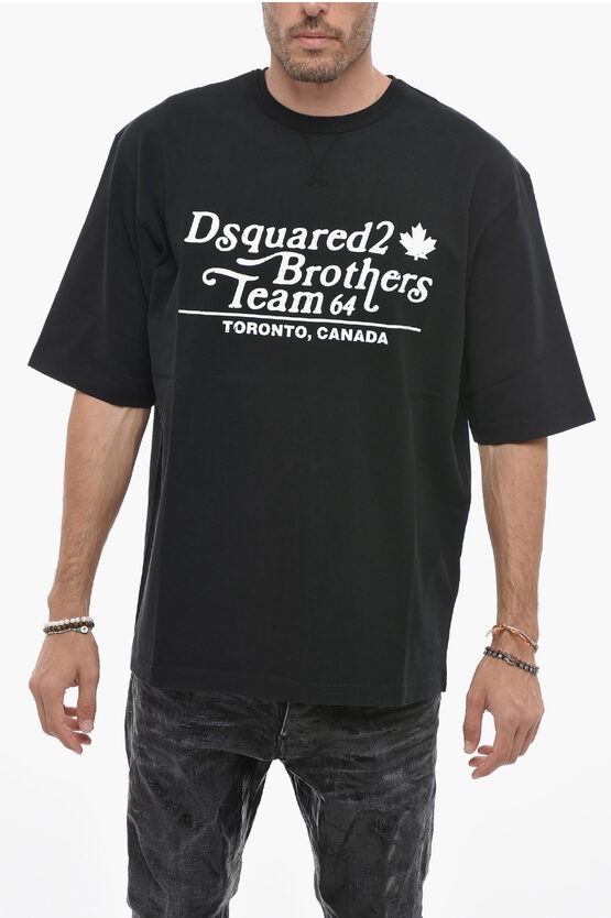 Dsquared2 Loose Fit Brothers Team T-shirt With Logo Print