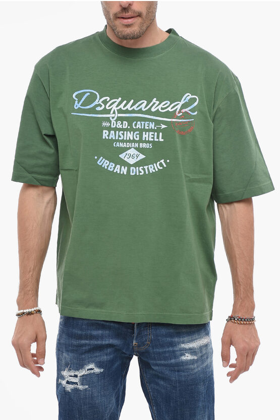 Shop Dsquared2 Loose Fit T-shirt With Logo Print