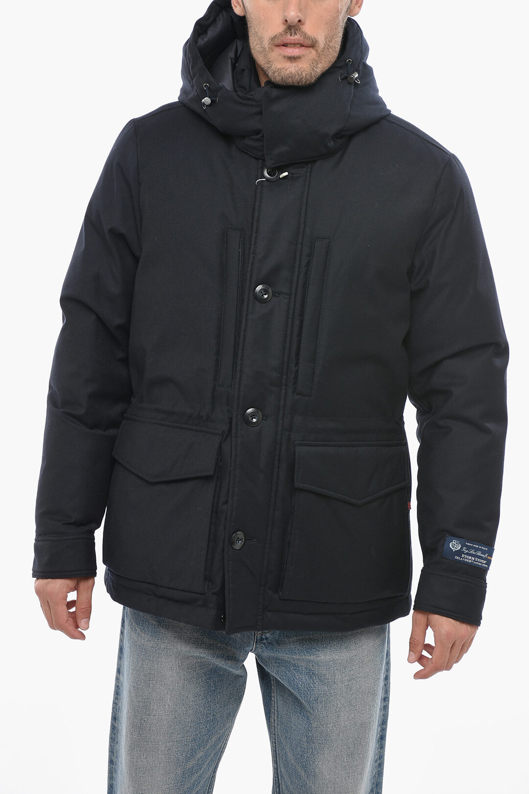 Woolrich LORO PIANA Virgin Wool MOUNTAIN Down Jacket with Removable ...