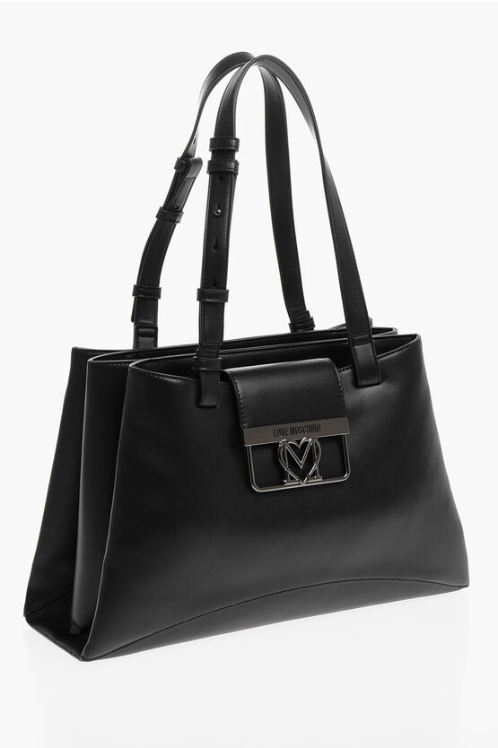 LOVE 3 Compartment Faux Leather Tote Bag