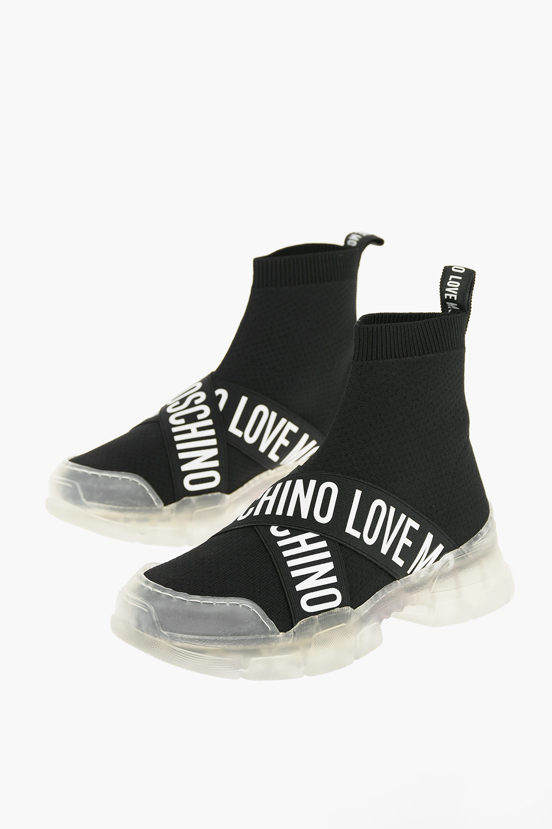 Moschino Braided Logoed TREK45 Sock Sneakers - Glamood Outlet