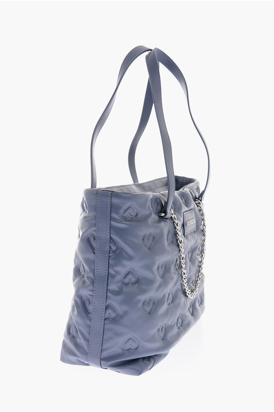 LOVE borsa a spalla in ecopelle con cuori in rilievo