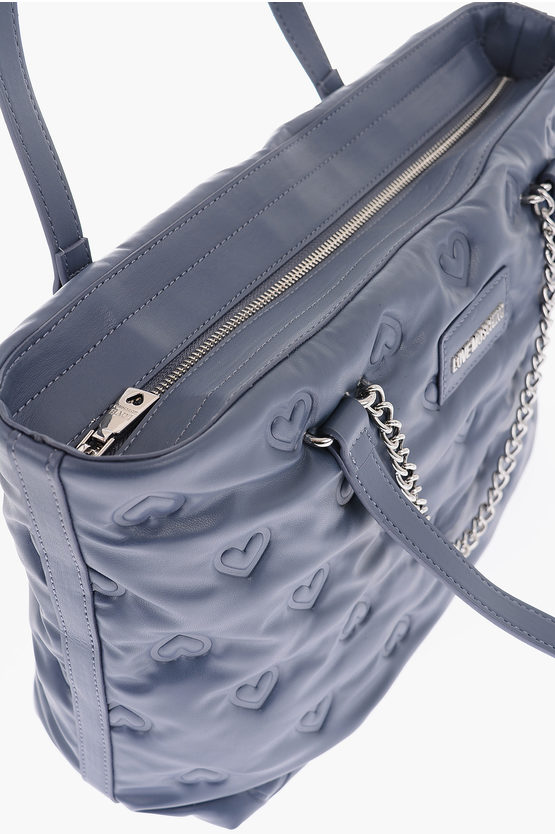 LOVE borsa a spalla in ecopelle con cuori in rilievo