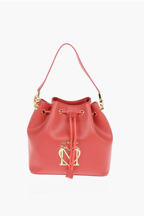 Moschino Love Bucket Bag With Braided Rope In Red