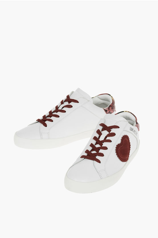 Moschino Love Contrasting Strings Low Top Trainers In White