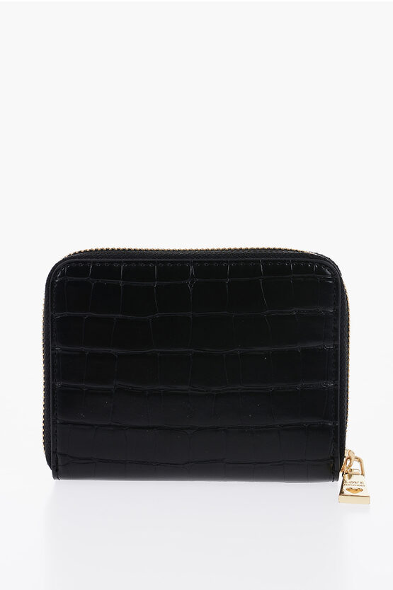 Moschino LOVE Crocodile Effect Faux Leather Wallet with