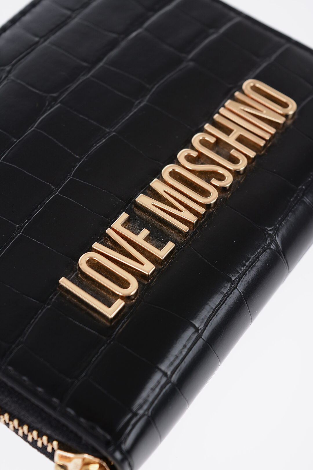 Moschino LOVE Crocodile Effect Faux Leather Wallet with