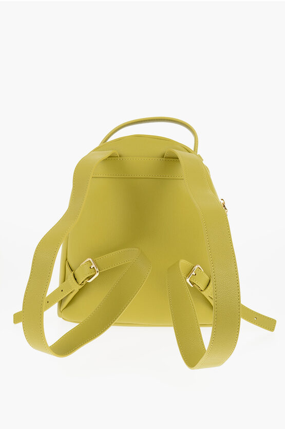 LOVE Eco Leather Solid-Color Backpack with Gold Logo