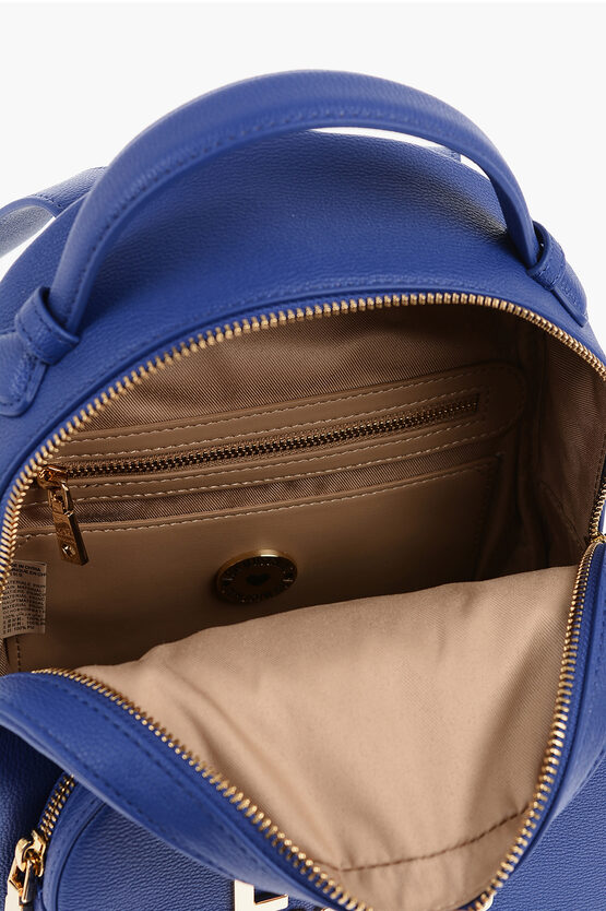 LOVE Eco Leather Solid-Color Backpack with Gold Logo