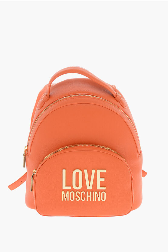 LOVE Faux Leather Backpack with Gold Logo