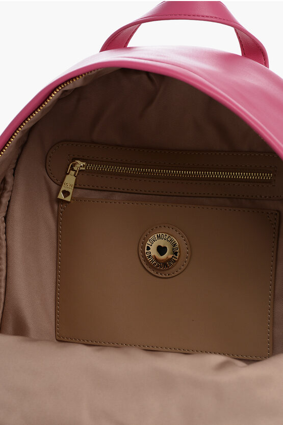 LOVE Faux Leather Backpack with Metal Heart