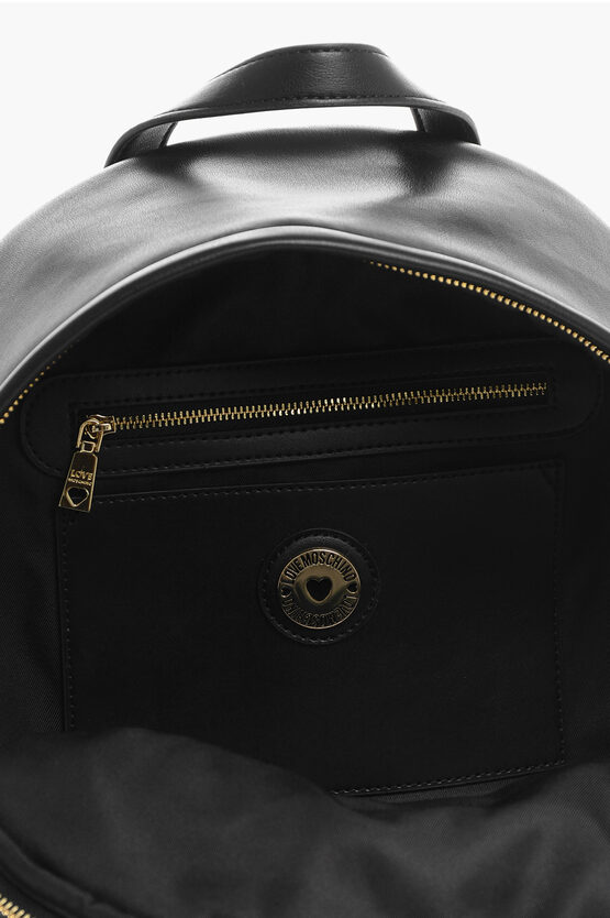 LOVE Faux Leather Backpack with Metal Heart