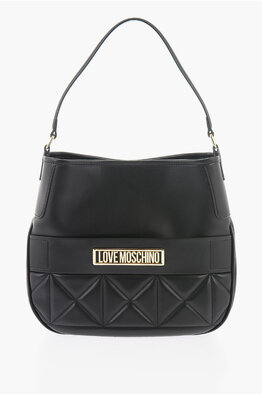 Moschino LOVE Faux Leather Quilted Bag with All Over Heart women