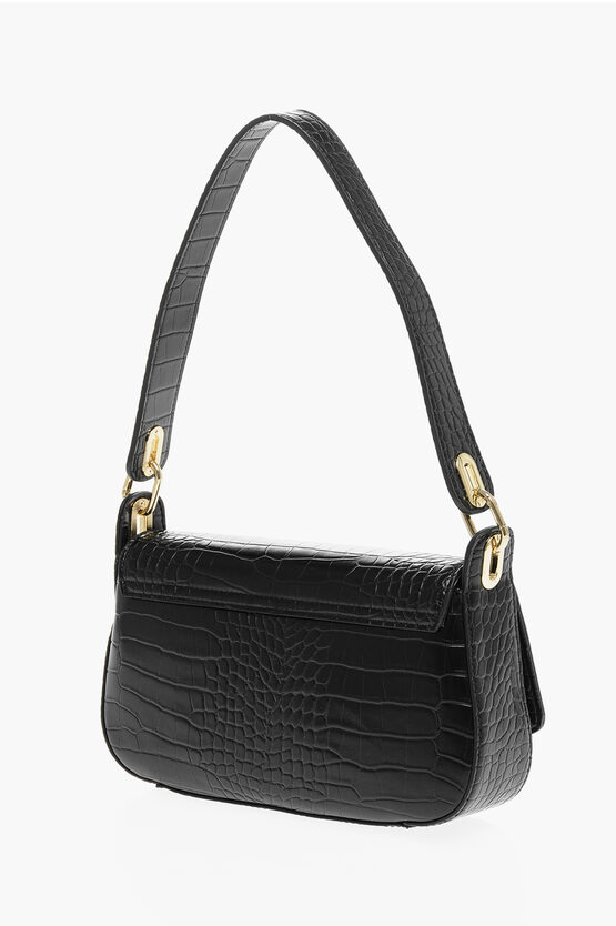 LOVE Faux Leather Croc-Effect Shoulder Bag