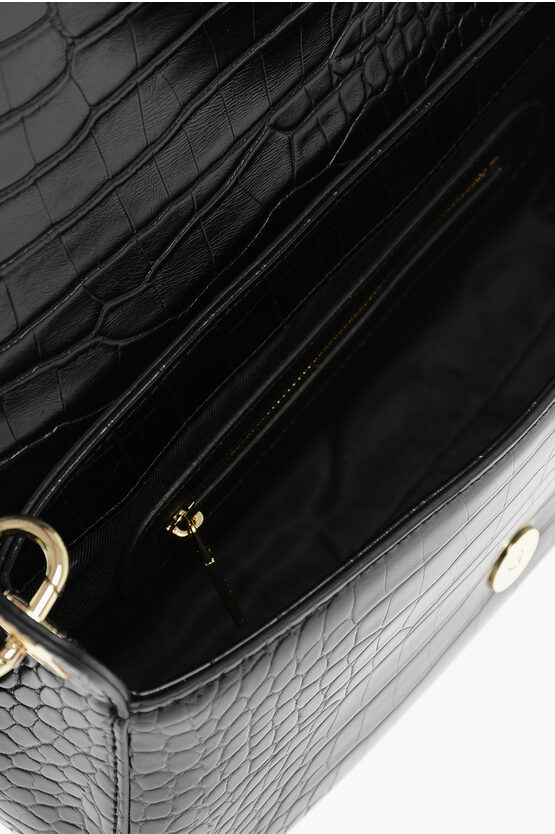 LOVE Faux Leather Croc-Effect Shoulder Bag