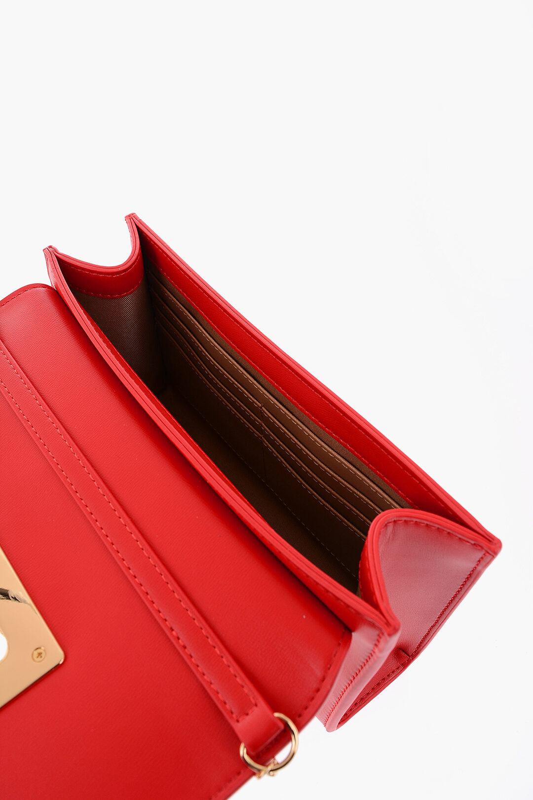 Moschino LOVE Faux Leather Crossbody Bag with Metal Golden Logo women