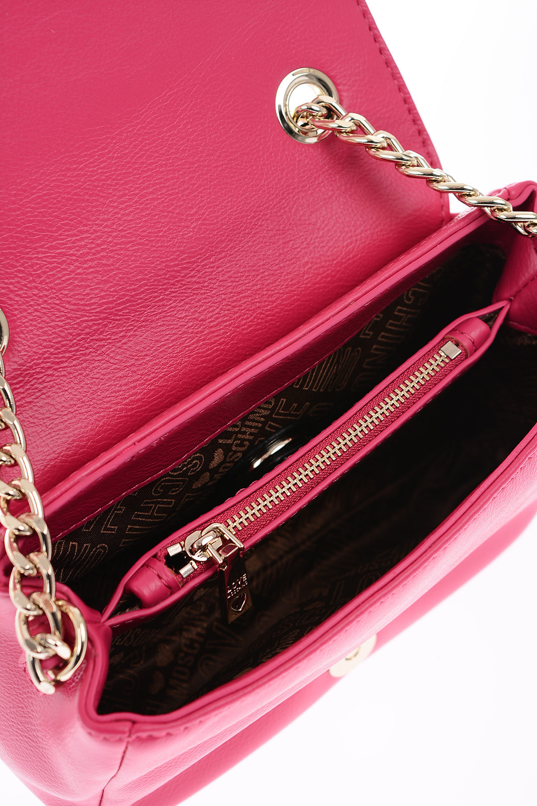 Moschino Logo-buckle Leather Crossbody Bag in Pink