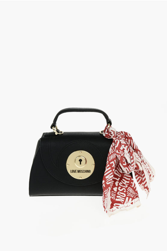 Moschino Love Faux Leather Crossbody Bag In Black