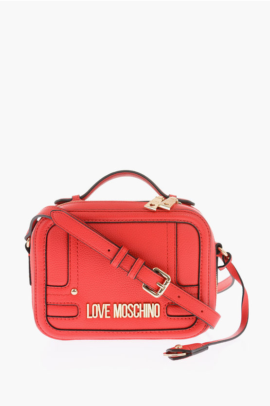 Moschino Love Faux Leather Crossbody Bag In Red