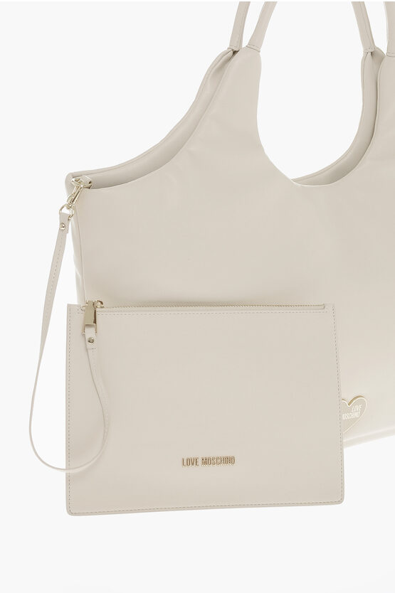 LOVE Faux Leather MARSHMALLOW Hobo Bag with Matched Pouch