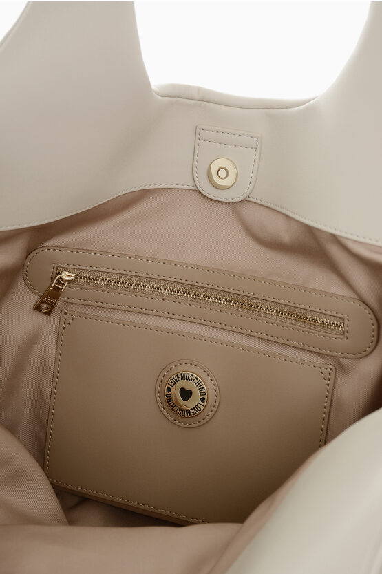 LOVE Faux Leather MARSHMALLOW Hobo Bag with Matched Pouch