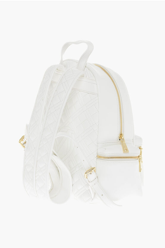 LOVE faux Leather Quilted Backpack with Golden Details