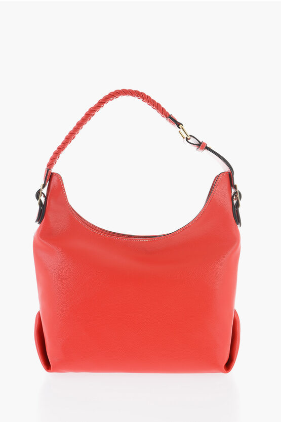 LOVE Faux Leather Shoulder Bag with Braided Handle