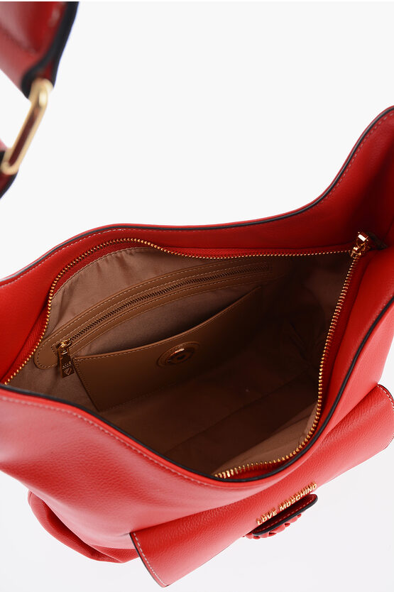 LOVE Faux Leather Shoulder Bag with Braided Handle