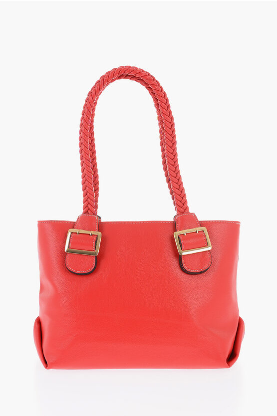 Moschino LOVE Faux Leather Shoulder Bag with Braided Handle women