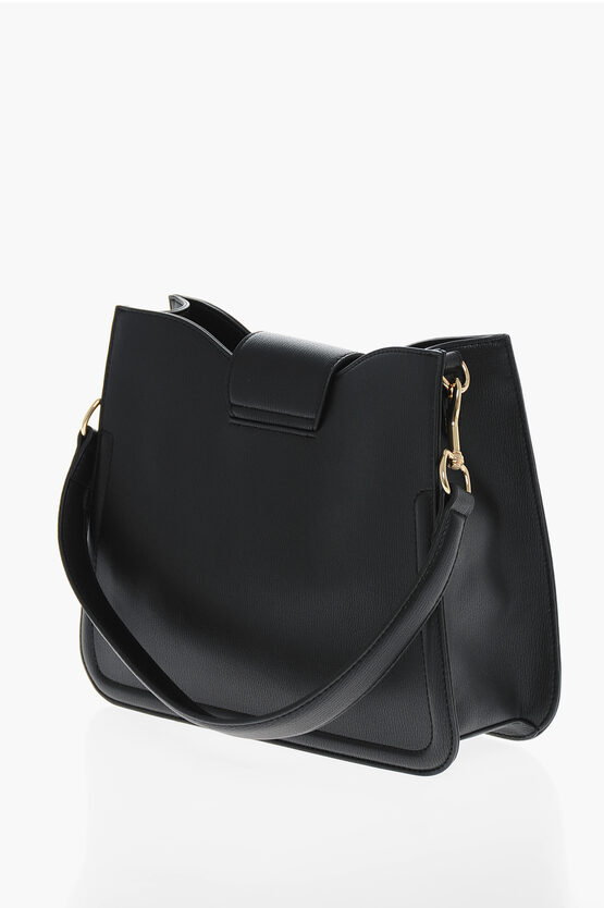 LOVE Faux Leather Shoulder Bag with Gold Hearts