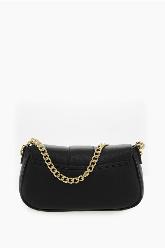 LOVE Faux Leather Shoulder Bag with Golden Chain