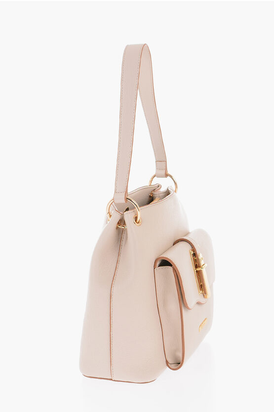  LOVE Faux Leather Shoulder Bag with Golden Details 