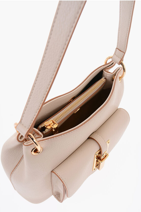  LOVE Faux Leather Shoulder Bag with Golden Details 