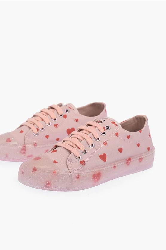 Moschino LOVE Hearts Printed Canvas Sneakers women - Glamood