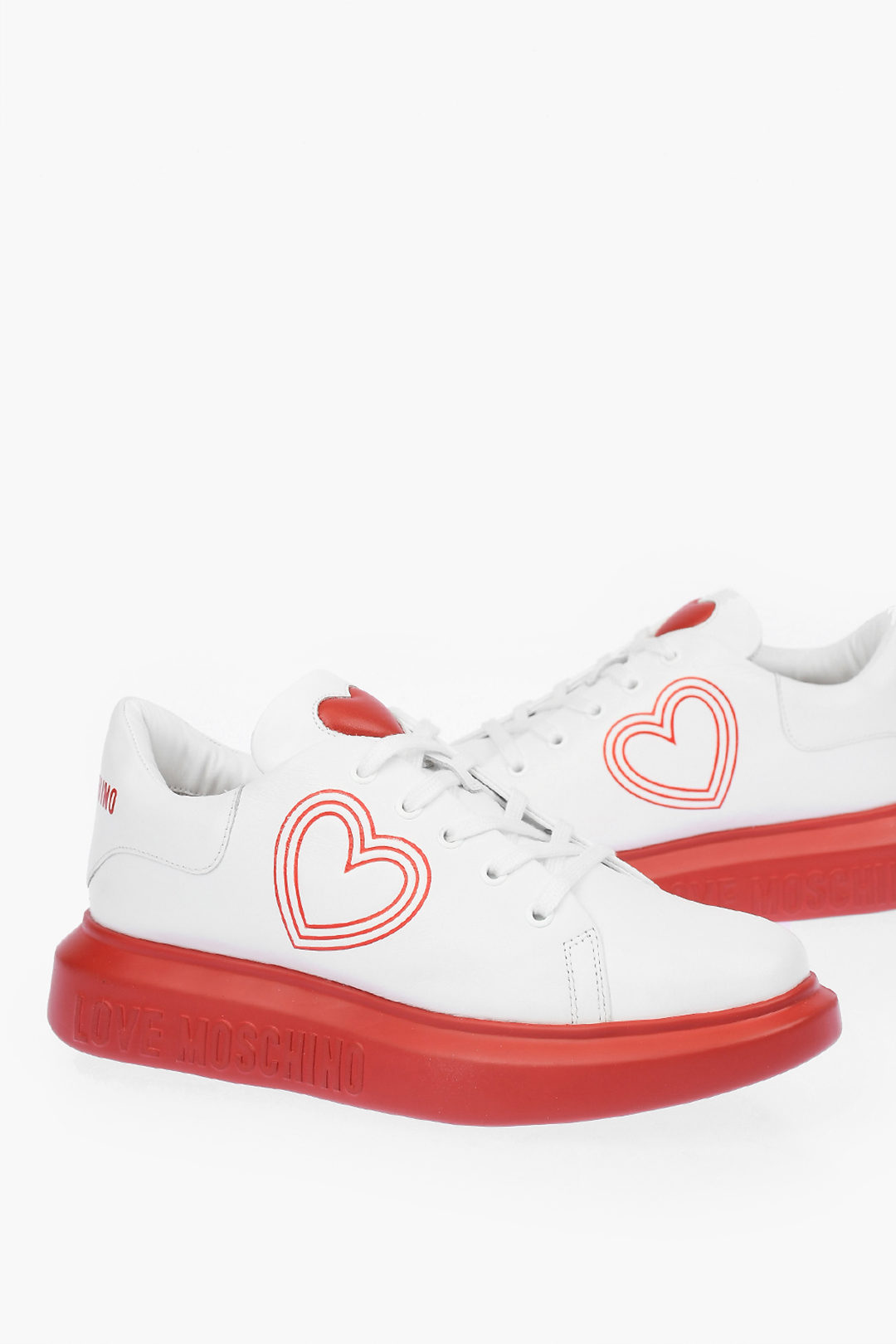 Enzovoorts Bang om te sterven Beschikbaar Moschino LOVE Leather Sneakers GOMMA40 with Logo women - Glamood Outlet