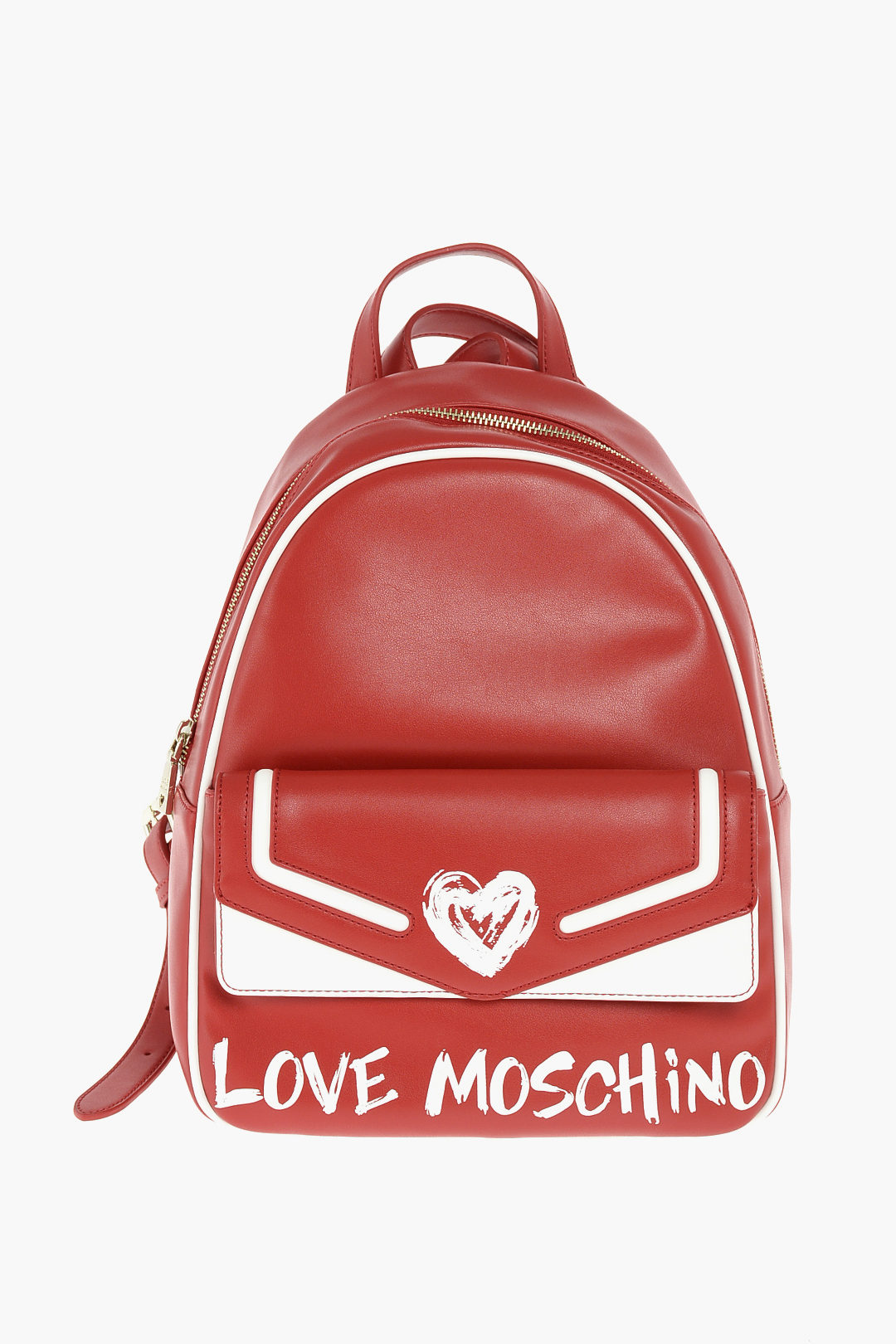 Love Logo Printed Faux Leather Backpack