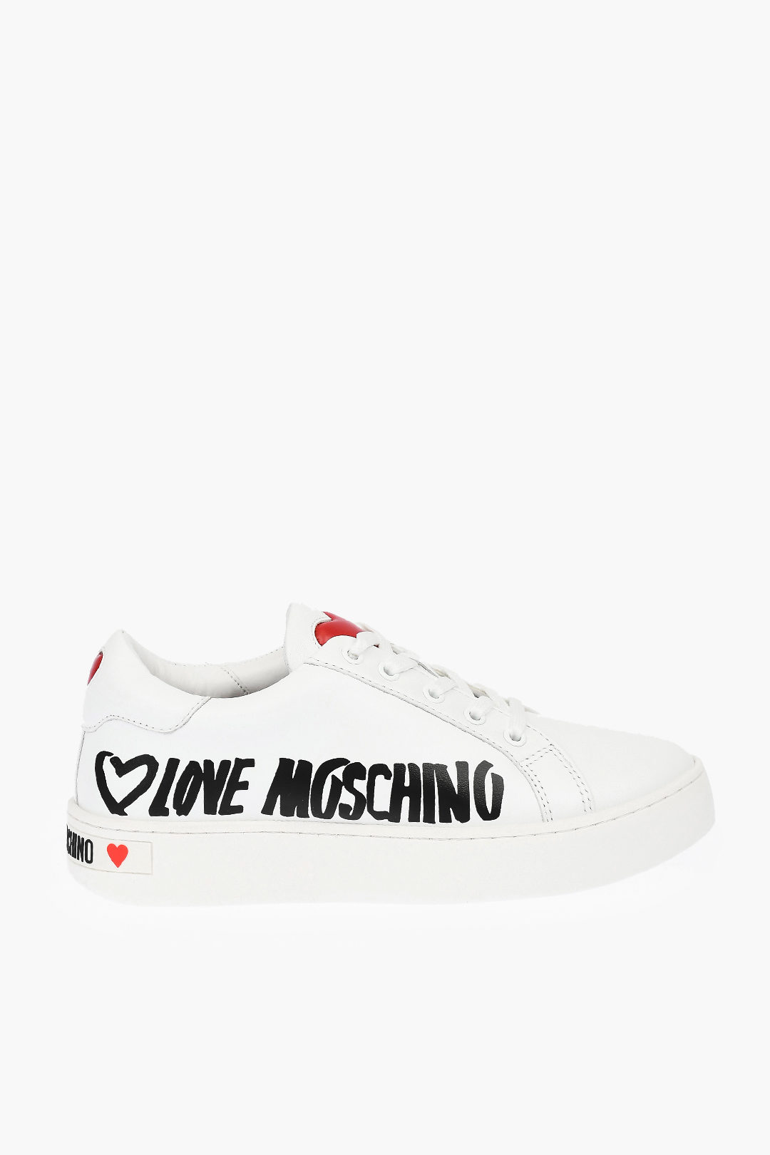 LOVE logo printed leather sneakers