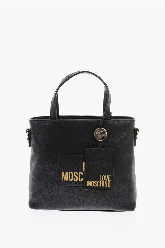 Moschino Love Logo Printed Solid Color Bag In Green
