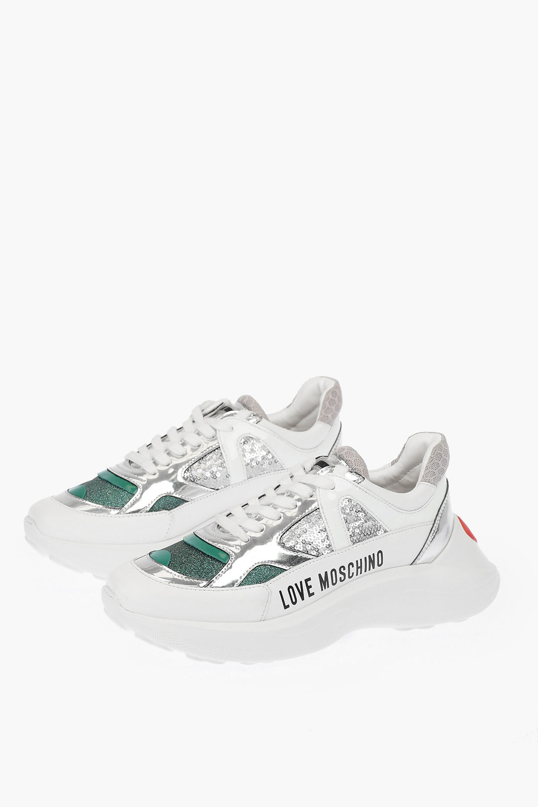 love moschino mesh sneakers with heart