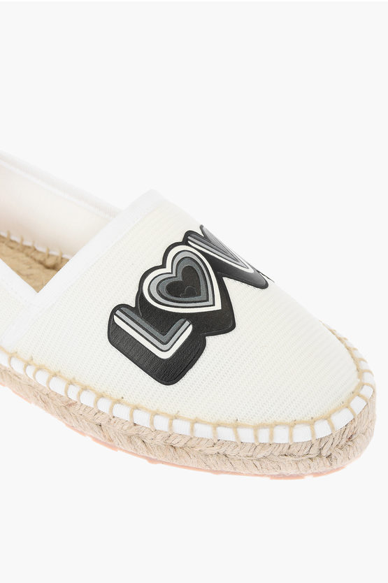 LOVE mesh espadrilles with logo-print and raffia sole