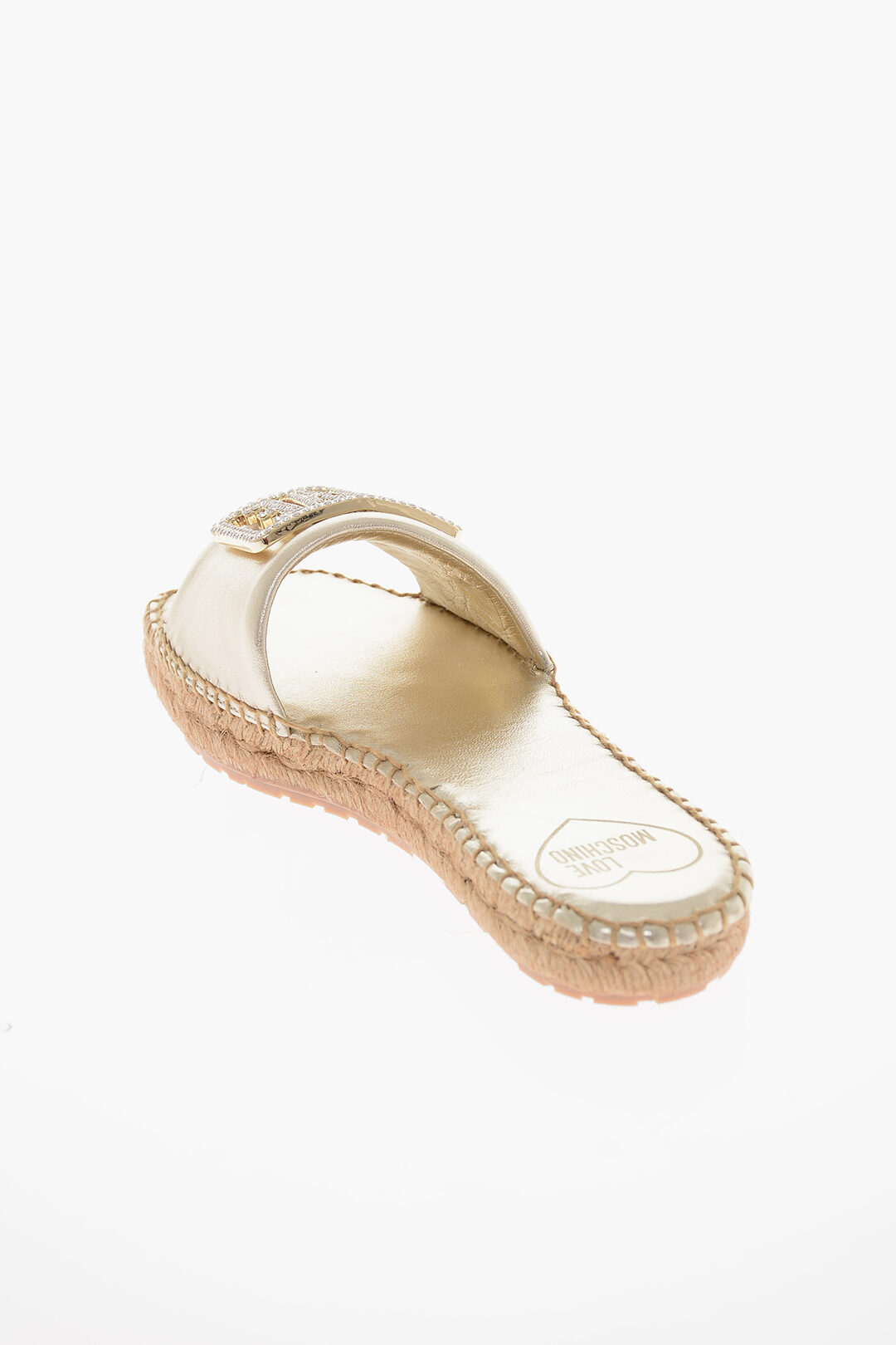 Love moschino discount metallic espadrille sandals