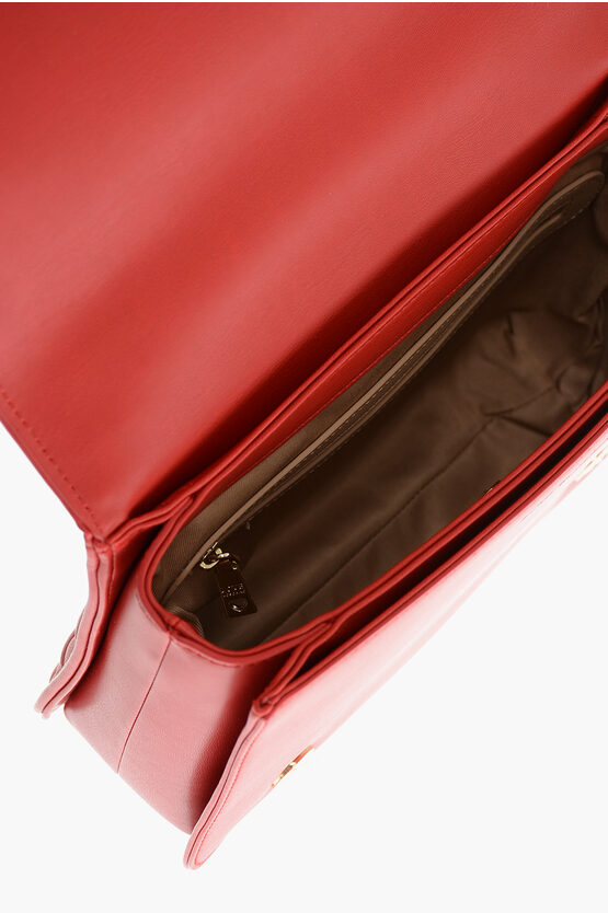 LOVE MOCHINO Quilted Faux Leather Shoulder Bag with LM Logo on Back