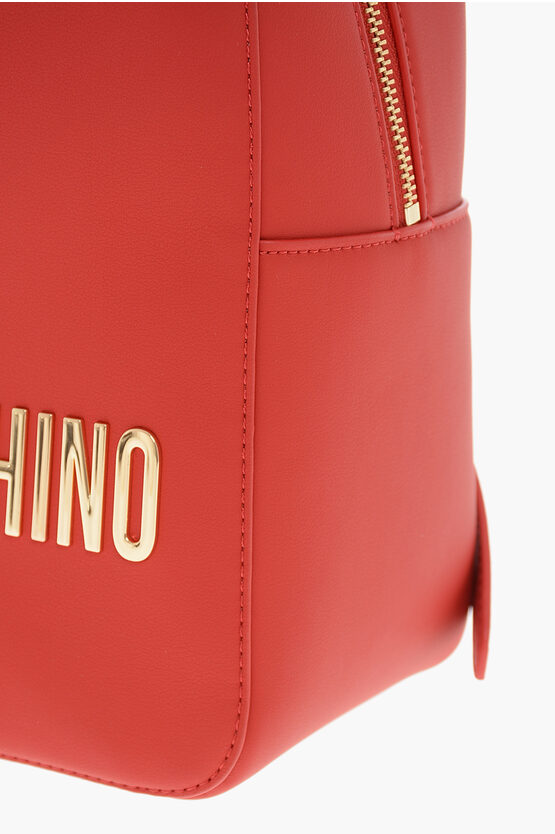 LOVE MOSCHINO Faux Leather Backpack with Lettering Logo 