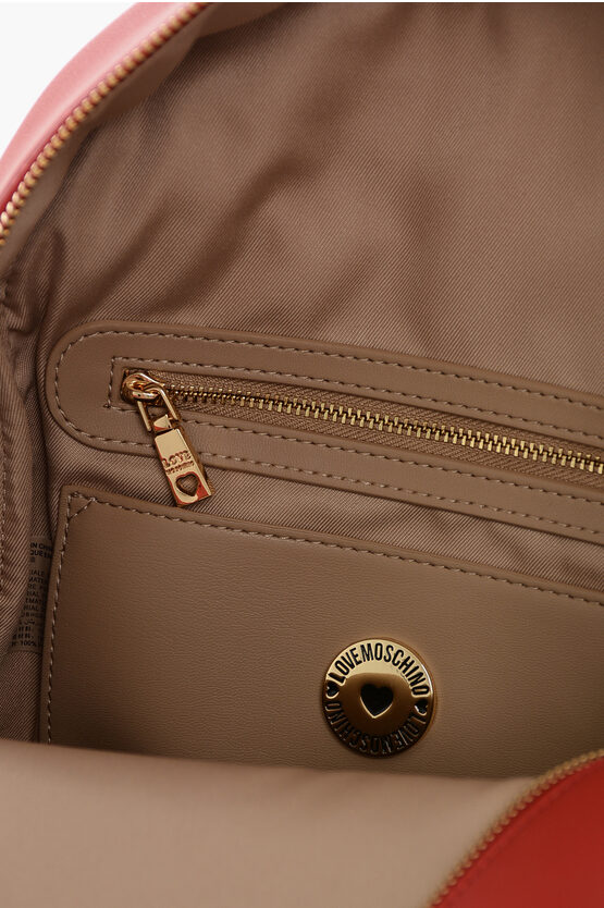 LOVE MOSCHINO Faux Leather Backpack with Lettering Logo 