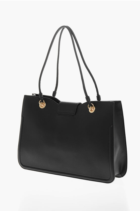 Moschino LOVE MOSCHINO Faux Leather Tote Bag with Golden